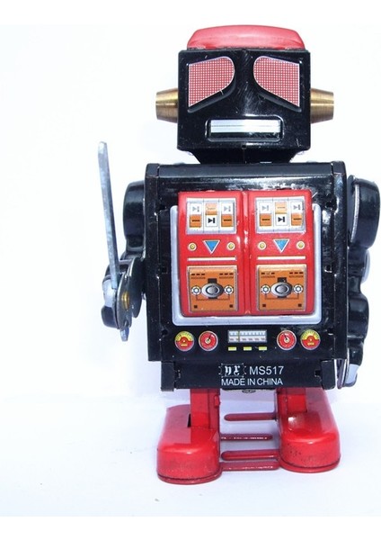 Antik Stil Teneke Oyuncaklar Robotlar Wind Up Oyuncaklar Çocuklar Için Ev Dekorasyonu Metal Zanaat Siyah Robot | Rüzgar Oyuncak | Rüzgar Yukarı Toystin Oyuncaklar