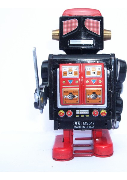 Antik Stil Teneke Oyuncaklar Robotlar Wind Up Oyuncaklar Çocuklar Için Ev Dekorasyonu Metal Zanaat Siyah Robot | Rüzgar Oyuncak | Rüzgar Yukarı Toystin Oyuncaklar fırsatları