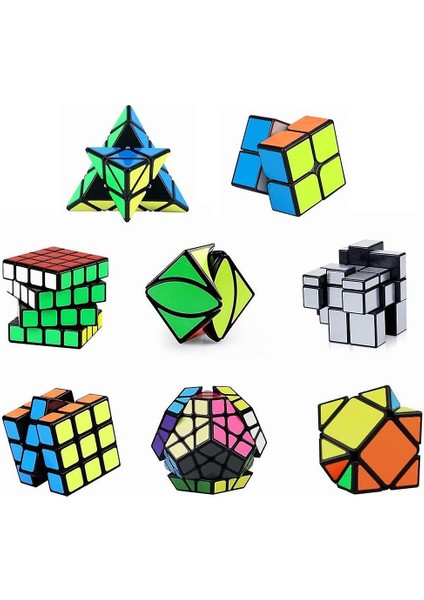 Hız Küp Seti, Sihirli Küp Bundle 2x2 3x3 4x4 Piramit - Çocuklar ve Yetişkinler Için Oyuncak Bulmacalar Küp 8