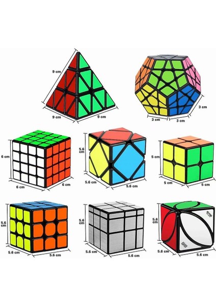 Hız Küp Seti, Sihirli Küp Bundle 2x2 3x3 4x4 Piramit - Çocuklar ve Yetişkinler Için Oyuncak Bulmacalar Küp 8