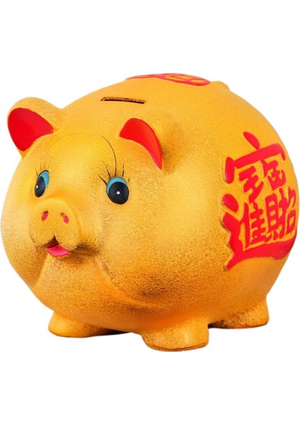 Sanlindou 25x35cm Domuz Şeklinde Kumbara - Altın (Yurt Dışından)