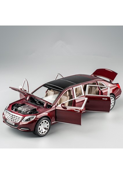 1:24 Maybach S600 Metal Araba Modeli Diecast Alaşım Yüksek Simülasyon Araba Modelleri 6 Kapılar Açılabilir Atalet Oyuncaklar Çocuklar Için Dıfts | Diecasts oyuncak Araçlar