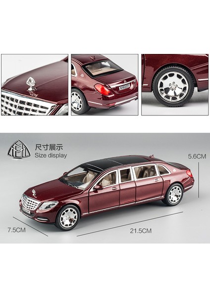 1:24 Maybach S600 Metal Araba Modeli Diecast Alaşım Yüksek Simülasyon Araba Modelleri 6 Kapılar Açılabilir Atalet Oyuncaklar Çocuklar Için Dıfts | Diecasts oyuncak Araçlar
