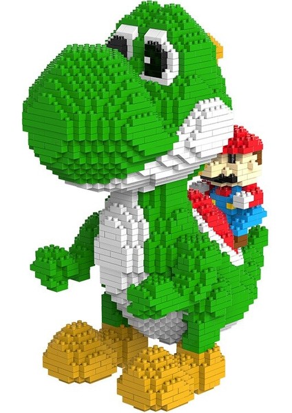 Is Compatible With Mini Particle Puzzle Assembly Kid’s Toy Totoro Mario Block Game Cartoon Dinosaur Modeling|stacking Blocks(Green)