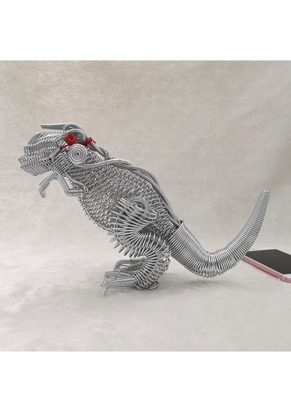 Roman ve Komik Oyuncak Alüminyum Tel Tyrannosaurus Rex Model Metal El Sanatları Hatıra Eşyası Dinozor Masa Dekorasyon Hediye Toplamak | Gags ve pratik Şakalar