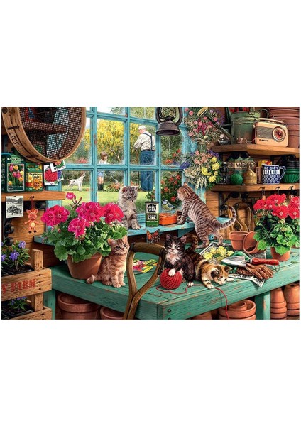 3D Parçalar Yapboz Pencere Kediler Yetişkin Çocuklar Için Yüksek Kalite En Iyi Hediyeler Dekompresyon Oyunu 70X50 cm AA168 59 | Model Yapı Kitleri