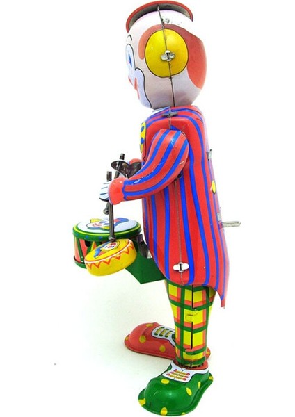 Vintage Clockwork Wind Up Palyaço Drummer Oyuncaklar Fotoğrafçılık Çocuk Çocuk Yetişkin Palyaço Drummer Teneke Oyuncaklar Klasik Oyuncak Noel Hediyesi | Rüzgar Up Oyuncaklar