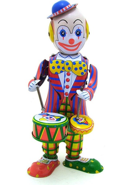 Vintage Clockwork Wind Up Palyaço Drummer Oyuncaklar Fotoğrafçılık Çocuk Çocuk Yetişkin Palyaço Drummer Teneke Oyuncaklar Klasik Oyuncak Noel Hediyesi | Rüzgar Up Oyuncaklar modelleri