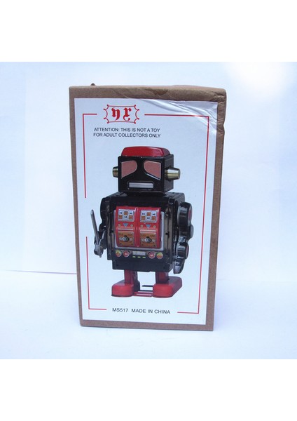 Antik Stil Teneke Oyuncaklar Robotlar Wind Up Oyuncaklar Çocuklar Için Ev Dekorasyonu Metal Zanaat Siyah Robot | Rüzgar Oyuncak | Rüzgar Yukarı Toystin Oyuncaklar indirimleri