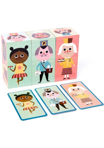 Jigsaw Puzzle Baby Toy Wooden Cubes Match Game Montessori Baby Educational Learning Toys Preschool Kids Toys|stacking Blocks(Yurt Dışından)
