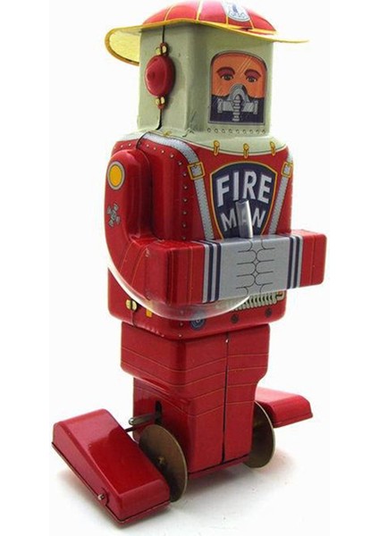 Vintage Children Adult Toys Tin Robots Wind Up Toys Home Collection Retro Craft Mechanical Fire Fighter|wind Up Toys fiyatları