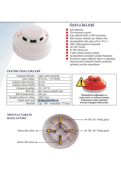 SD-3239 Optik Duman Dedektörü