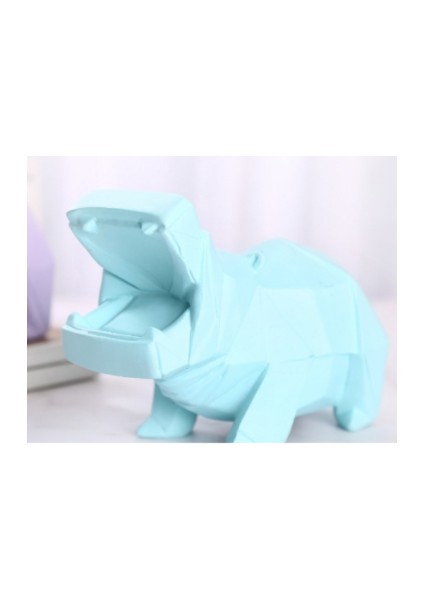 Sevimli Reçine Para Için Kaydet Ev Dekor Kumbara Para Yaratıcı Poligon Hippo Moneybox (17 * 7.5 * 11.5 Cm)
