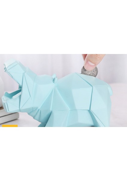 Sevimli Reçine Para Için Kaydet Ev Dekor Kumbara Para Yaratıcı Poligon Hippo Moneybox (17 * 7.5 * 11.5 Cm) fiyatları