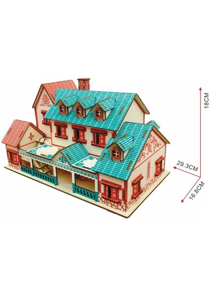 Ev Şeklinde Yapı Kiti -Çok Renkli (Yurt Dışından)