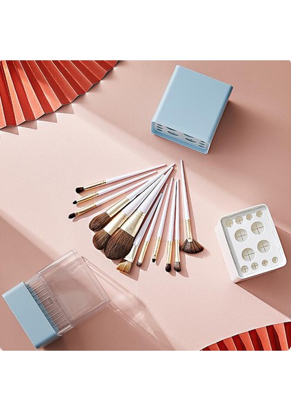 2 In 1 Makyaj Fırça Saklama Kutusu Makyaj Fırça Tutucu Kuruyan Raf Makyaj Organizatör Kozmetik Depolama Kova Plastik Kutu Toz Geçirmez fiyatları