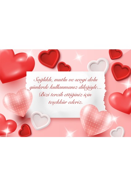 Kalpli Teşekkür Kartı (5,5X8,5)100 Adet