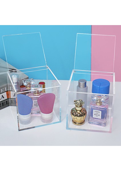Kozmetik, Sundries, Masaüstü, Şeffaf, Toz Geçirmez Kutusu, Rouge, Maske, Parfüm Depolama, Akrilik Kutu. (9 * 9 * 9 Cm) fırsatları