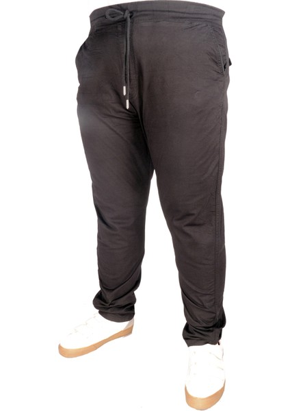 Büyük Beden Pantolon Keten Jogger Milano 21913 Siyah