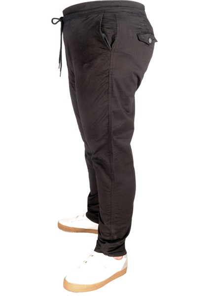 Büyük Beden Pantolon Keten Jogger Milano 21913 Siyah fiyatları