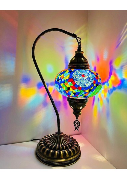 Dezhome Mozaik Lamba Deve Boynu Bohem Abajur Otantik