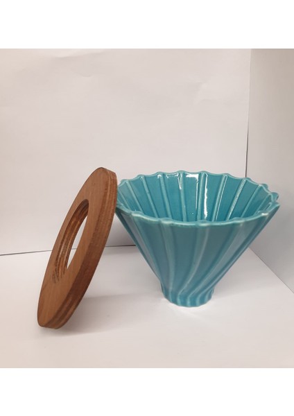 Ahşap Stantlı V60 Dripper Mavi fiyatları