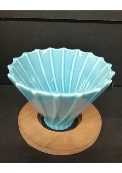 Ahşap Stantlı V60 Dripper Mavi fırsatları