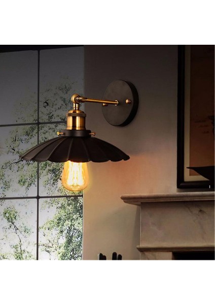 Loft Amerikan Demir Siyah Abajur Duvar Lambası Vintage Kafes Guard Aplik Loft Aydınlatma Armatürü Modern Kapalı Aydınlatma Duvar Lambaları (J-Style)(Yurt Dışından) modelleri