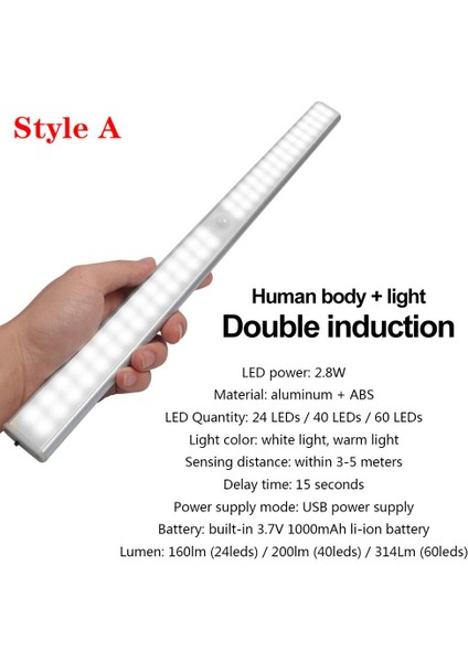 2 W 10LED Akıllı Insan Kızılötesi Sensör Ücretsiz 4 * Aaa Pil LED Gece Işık Dolabı Işık Duvar Işık Dolap Işığı (Sıcak Işık)