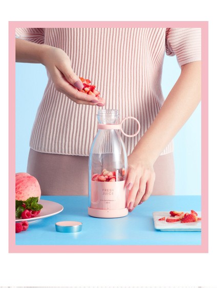 YJ Meet Elektrikli Smoothie Blender - Pembe (Yurt Dışından)