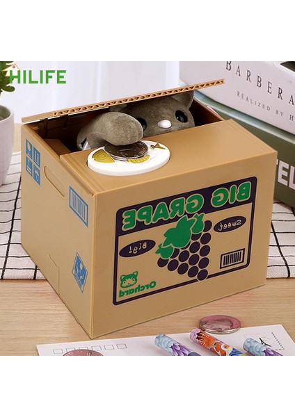 Çocuklar Para Bankası Otomatik Kedi Hırsız Para Kutuları Oyuncak Hediye Çocuklar Için Para Para Tasarrufu Kutusu | Para Kutuları (12 * 10,5 * 9.6 Cm)(Yurt Dışından)