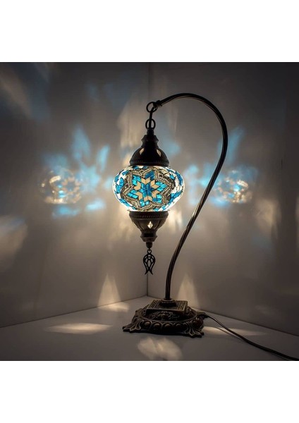 Dezhome Mozaik Lamba Deve Boynu Bohem Abajur Otantik