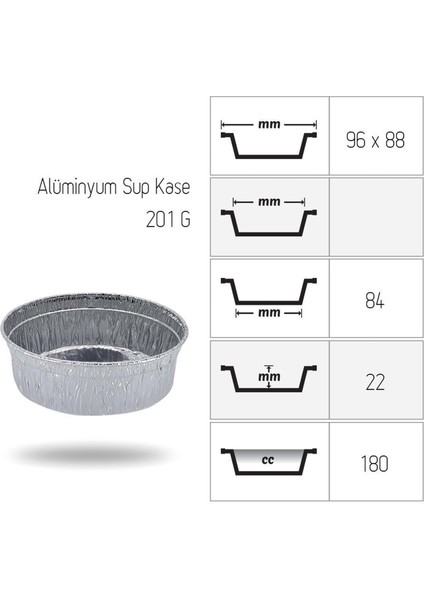 Alüminyum Sup Kase 100'LÜ