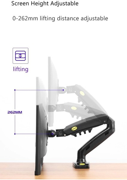 Nb F80 Amortisörlü 17-27'' Masa Üstü Monitör Tutucu