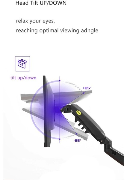 Nb F80 Amortisörlü 17-27'' Masa Üstü Monitör Tutucu