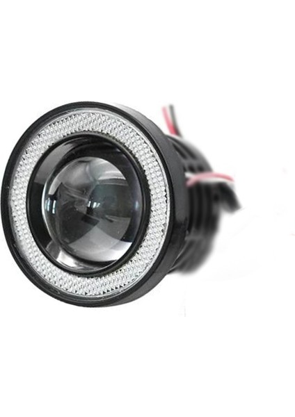 89MM Sarı Mercekli Angel LED Halkalı Sis Far 4000 Lümen Su Geçirmez