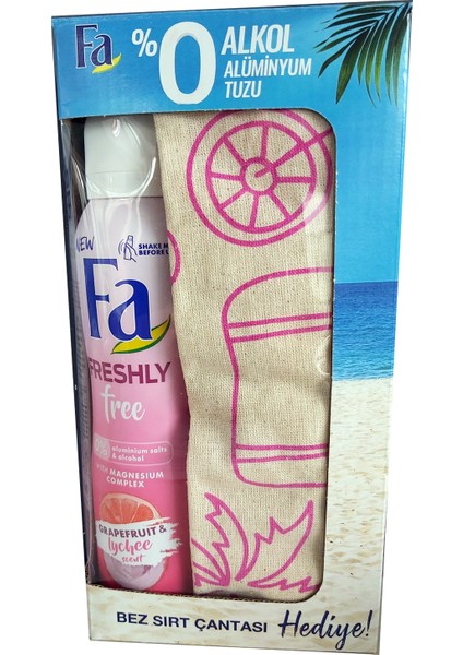 Deo Freshly Free Grapefruit&lychee 150ML + Bez Sırt Çantası Hed.