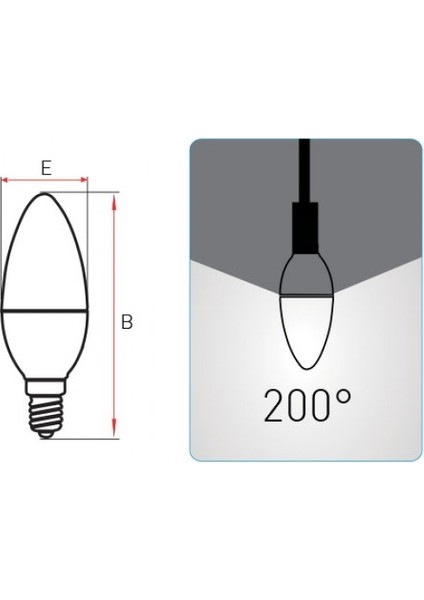 E14 LED Ampul 3W 290LM 6500K Beyaz - 10'lu Paket