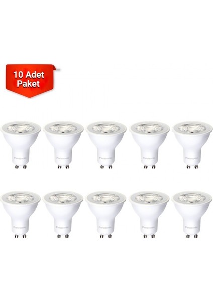 GU10 LED Ampul 6W 500LM 4000K Donuk Beyaz - 10'lu Paket