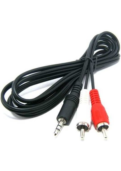 3.5 mm Sterio To 2 Rca Ses Sistemi Aux Kablosu