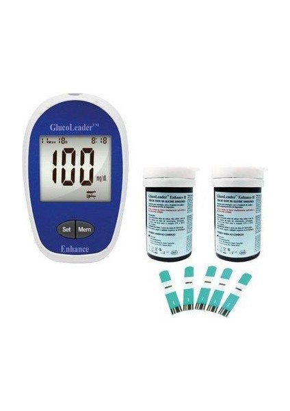 Glucoleader Enhance 2 Kan Şekeri Ölçüm Cihaz ve 50'li Ölçüm Çubuğu