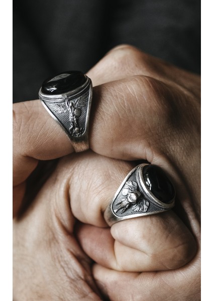 Afrika Fili Oniks Siyah Taşlı Yüzük fırsatları
