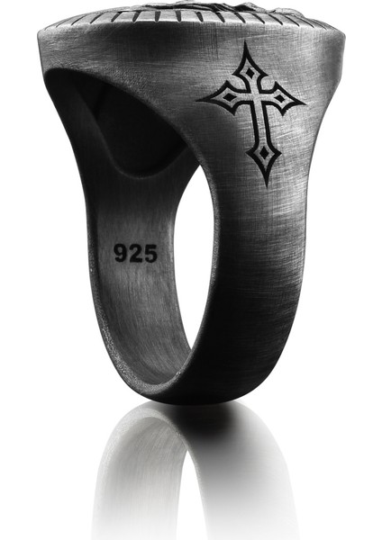Isa ve Tacı Oval Gümüş 925 Ayar Yüzük modelleri