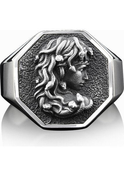 Medusa Parlak Cilalı Gümüş Yüzük
