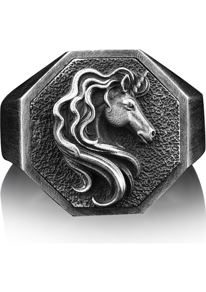 Unicorn Oksitli Gümüş Yüzük