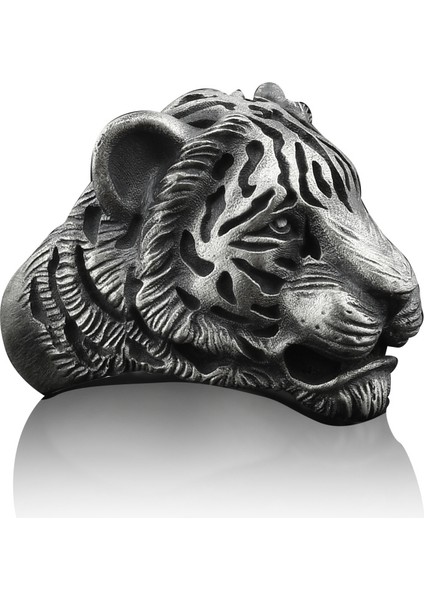 Kaplan 3D Gümüş Yüzük