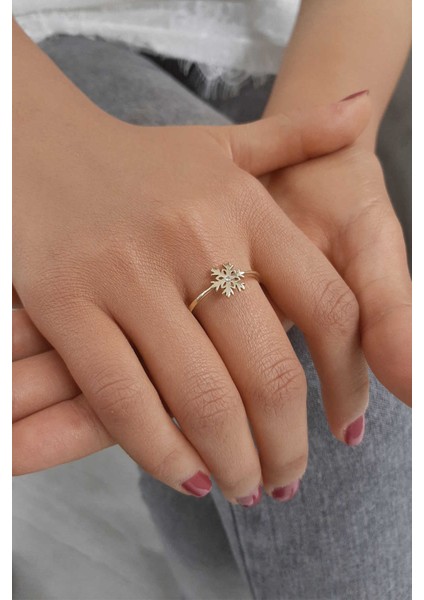 14 Ayar Altın Kar Tanesi Yüzük
