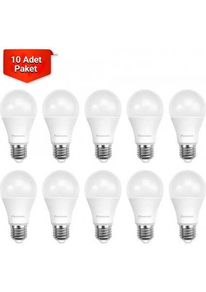 E27 LED Ampul 10,5W 1050LM 6500K Beyaz - 10'lu Paket