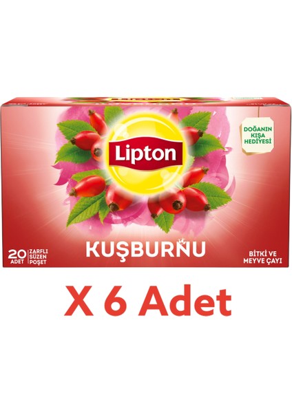 Kuşburnu Karışık Süzen Bardak Poşet Bitki Çayı 20LI x 6 Adet