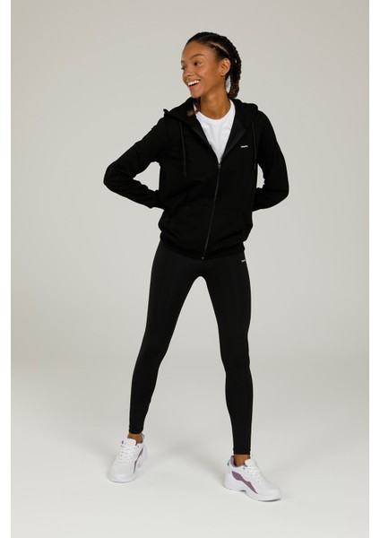 SN85 Basic Full Zıp Hoodı Siyah Kadın Eşofman Üstü modelleri